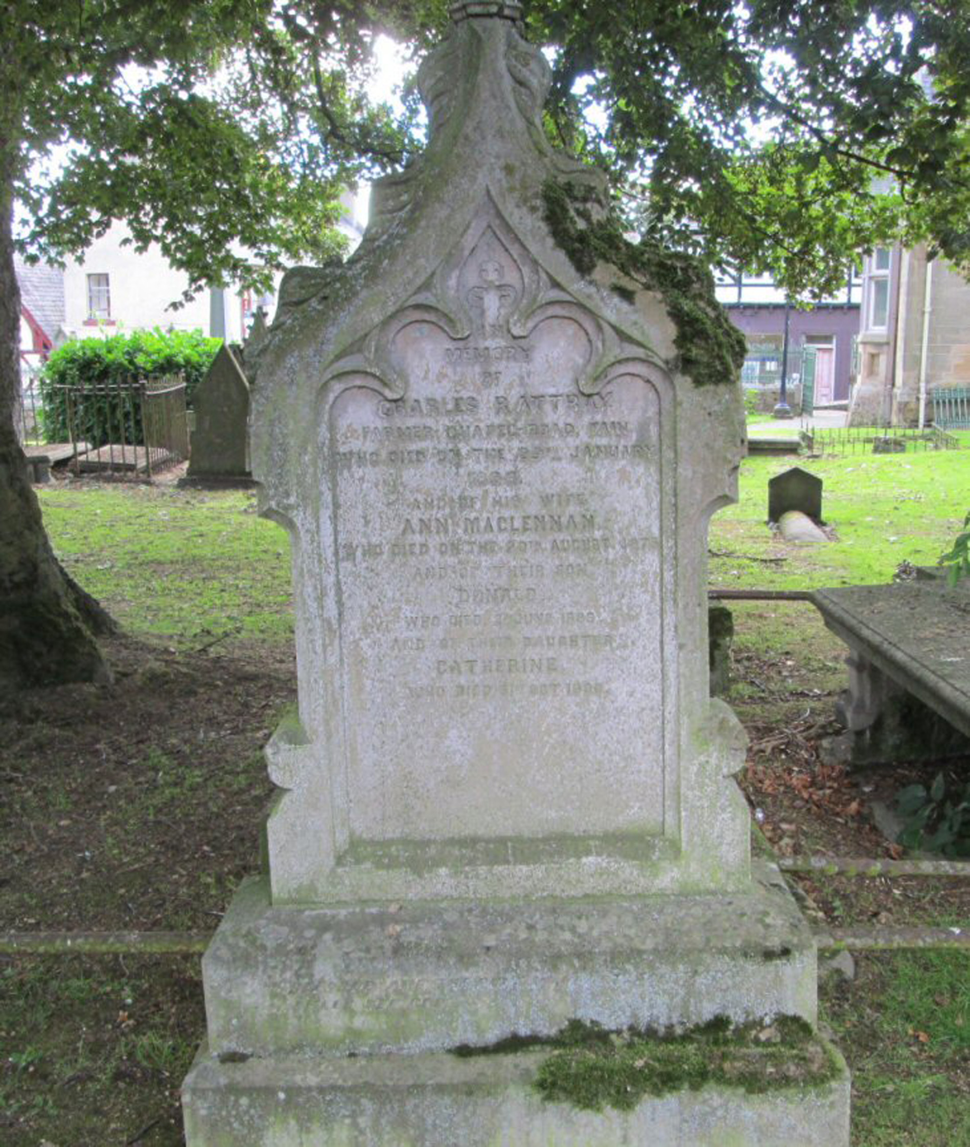 Photo of headstones/Ann MacLennan died 1875 MI Tain St Duthus Old